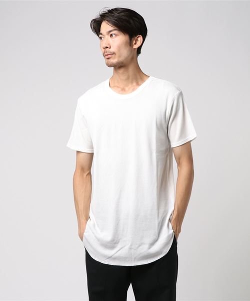 ITEMS URBANRESEARCH(アイテムズ アーバンリサーチ)の「ワッフル半袖ロングTシャツ(Tシャツ/カットソー・メンズ・ホワイト/ブラック・40/38)」の12枚目の写真