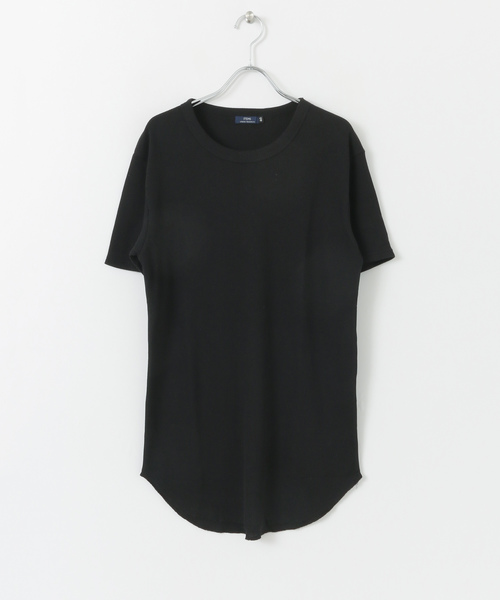 ITEMS URBANRESEARCH(アイテムズ アーバンリサーチ)の「ワッフル半袖ロングTシャツ(Tシャツ/カットソー・メンズ・ホワイト/ブラック・40/38)」の1枚目の写真