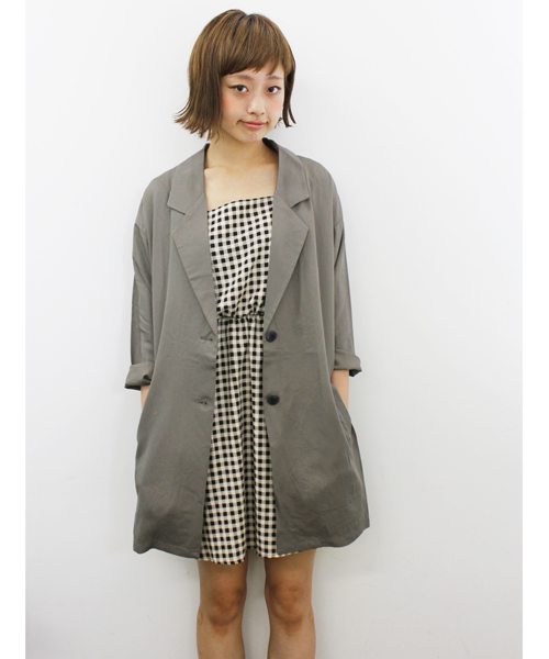 Kastane(カスタネ)の「Kastane magazine jacket(その他アウター・レディース・ライトグレー/チャコールグレー/カーキ・FREE)」の3枚目の写真