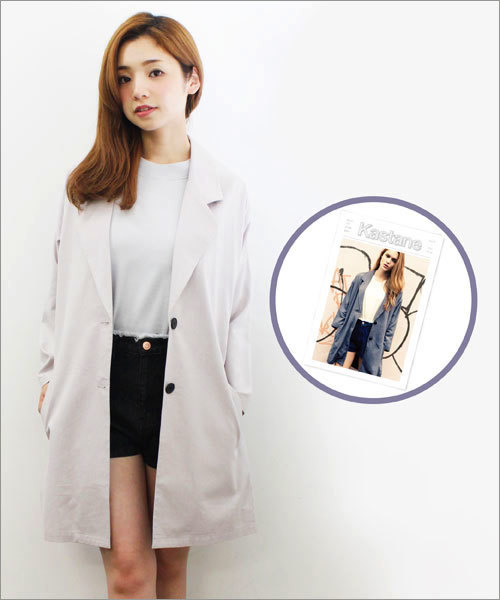 Kastane(カスタネ)の「Kastane magazine jacket(その他アウター・レディース・ライトグレー/チャコールグレー/カーキ・FREE)」の2枚目の写真