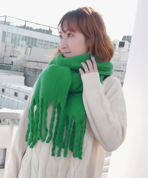CORNERS（コーナーズ）の「三つ編みフリンジマフラー（マフラー・レディース・ホワイト/ブラック/グレー/キャメル/パープル/レッド/ピンク/イエロー/ブルー/グリーン/ブラウン/ダークグリーン/サーモンピンク/ロイヤルブルー/ピンク系その他・FREE）」の22枚目の写真