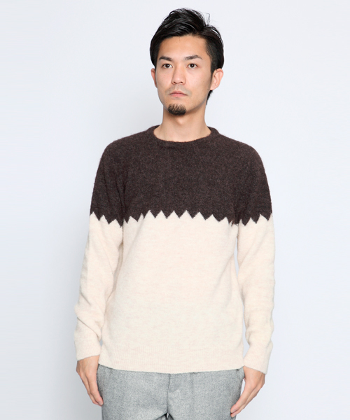 SILAS(サイラス)の「CHARLEY KNIT(ニット/セーター・メンズ・ブラック/ブラウン・1/2/3)」の2枚目の写真