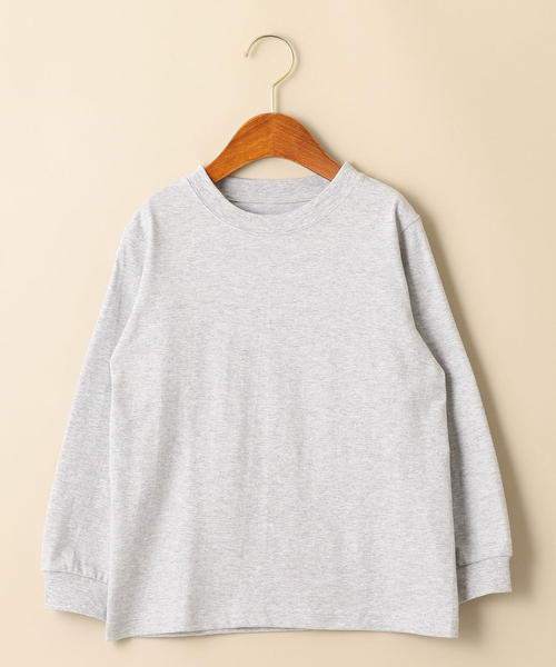 HANES(ヘインズ)の「【キッズ】〔別注〕Hanes(ヘインズ)BEEFY Tシャツロングスリーブ(Tシャツ/カットソー・キッズ・グレー/ベージュ/ライトブルー/ダークグリーン・110cm/120cm/130cm/100cm)」の2枚目の写真