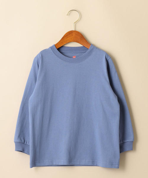 HANES(ヘインズ)の「【キッズ】〔別注〕Hanes(ヘインズ)BEEFY Tシャツロングスリーブ(Tシャツ/カットソー・キッズ・グレー/ベージュ/ライトブルー/ダークグリーン・110cm/120cm/130cm/100cm)」の11枚目の写真