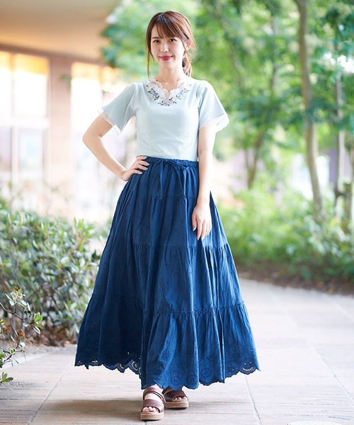 axes femme（アクシーズファム）の「インド綿ティアードスカート