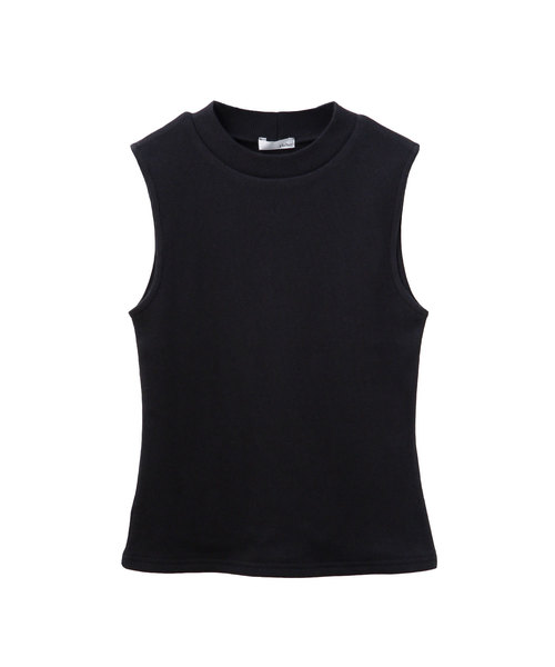 Luz Llena（ラズレナ）の「ハイネックテレコリブノースリーブTOPS（Tシャツ/カットソー・レディース・ホワイト/ブラック/その他・MEDIUM）」の7枚目の写真