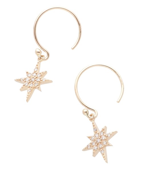 COCOSHNIK(ココシュニック)の「K10ダイヤモンド パヴェスター フックピアス(ピアス(両耳用)・レディース・アイボリー系・00)」の6枚目の写真
