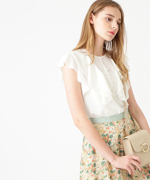 JILLSTUART(ジルスチュアート)の「◆パーシャフリルブラウス(シャツ/ブラウス)」|ホワイト