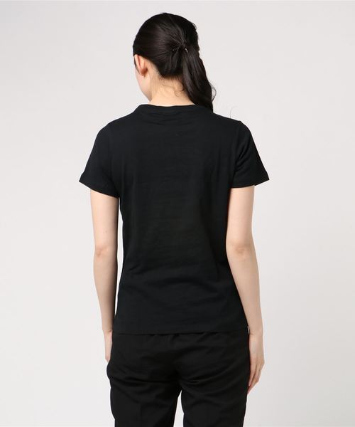 RUSTY(ラスティ)の「【RUSTY】レディースロゴプリントTシャツ/星条旗プリント サガラ刺繍(Tシャツ/カットソー・レディース・ホワイト/ブラック・MEDIUM/LARGE)」の4枚目の写真