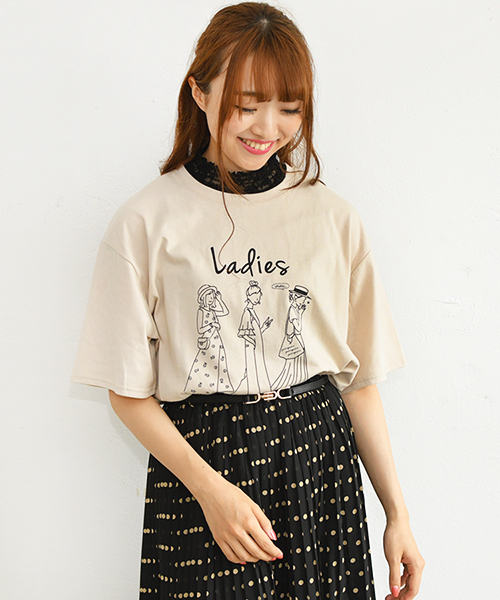 PairPair（ペアペア）の「男の子＆女の子アソートプリントTシャツ(ユニセックスアイテム)（Tシャツ/カットソー・レディース・ベージュ/ホワイト/ネイビー/ブルー/ライトベージュ/ホワイト系その他・FREE）」の4枚目の写真