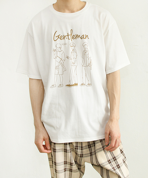 PairPair（ペアペア）の「男の子＆女の子アソートプリントTシャツ(ユニセックスアイテム)（Tシャツ/カットソー・レディース・ベージュ/ホワイト/ネイビー/ブルー/ライトベージュ/ホワイト系その他・FREE）」の3枚目の写真