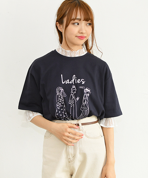PairPair（ペアペア）の「男の子＆女の子アソートプリントTシャツ(ユニセックスアイテム)（Tシャツ/カットソー・レディース・ベージュ/ホワイト/ネイビー/ブルー/ライトベージュ/ホワイト系その他・FREE）」の6枚目の写真