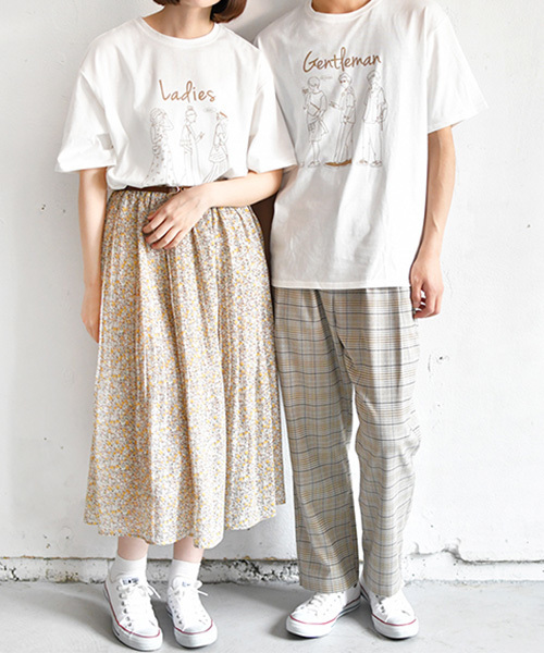 PairPair（ペアペア）の「男の子＆女の子アソートプリントTシャツ(ユニセックスアイテム)（Tシャツ/カットソー・レディース・ベージュ/ホワイト/ネイビー/ブルー/ライトベージュ/ホワイト系その他・FREE）」の19枚目の写真