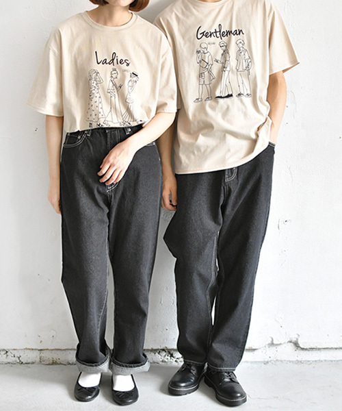 PairPair（ペアペア）の「男の子＆女の子アソートプリントTシャツ(ユニセックスアイテム)（Tシャツ/カットソー・レディース・ベージュ/ホワイト/ネイビー/ブルー/ライトベージュ/ホワイト系その他・FREE）」の9枚目の写真