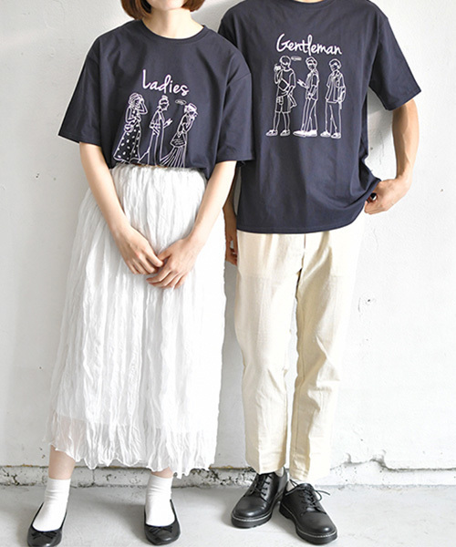 PairPair（ペアペア）の「男の子＆女の子アソートプリントTシャツ(ユニセックスアイテム)（Tシャツ/カットソー・レディース・ベージュ/ホワイト/ネイビー/ブルー/ライトベージュ/ホワイト系その他・FREE）」の17枚目の写真