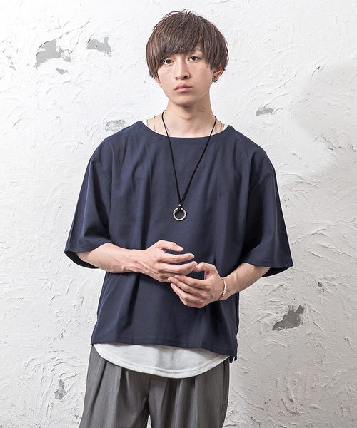 MinoriTY(マイノリティ)の「綿麻ビッグシルエットプルオーバーシャツ(Tシャツ/カットソー・メンズ・ブラック/ベージュ/ネイビー/カーキ/チャコール・M/L)」の5枚目の写真