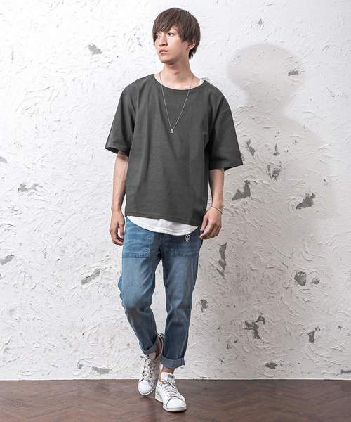 MinoriTY(マイノリティ)の「綿麻ビッグシルエットプルオーバーシャツ(Tシャツ/カットソー・メンズ・ブラック/ベージュ/ネイビー/カーキ/チャコール・M/L)」の20枚目の写真