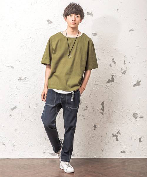 MinoriTY(マイノリティ)の「綿麻ビッグシルエットプルオーバーシャツ(Tシャツ/カットソー・メンズ・ブラック/ベージュ/ネイビー/カーキ/チャコール・M/L)」の10枚目の写真