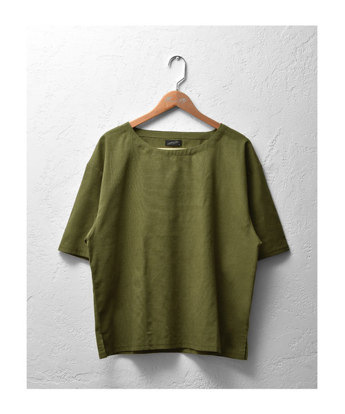 MinoriTY(マイノリティ)の「綿麻ビッグシルエットプルオーバーシャツ(Tシャツ/カットソー・メンズ・ブラック/ベージュ/ネイビー/カーキ/チャコール・M/L)」の9枚目の写真