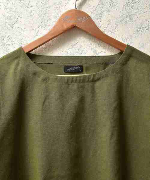 MinoriTY(マイノリティ)の「綿麻ビッグシルエットプルオーバーシャツ(Tシャツ/カットソー・メンズ・ブラック/ベージュ/ネイビー/カーキ/チャコール・M/L)」の7枚目の写真