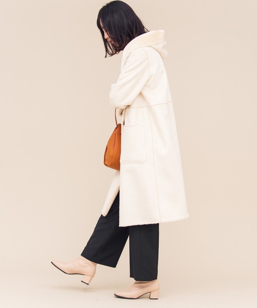 Aunt Marie's（アントマリーズ）の「AUNT MARIE'S フェイクムートンロングコート（ムートンコート・レディース・ライトグレー/ベージュ/ナチュラル・FREE）」の20枚目の写真