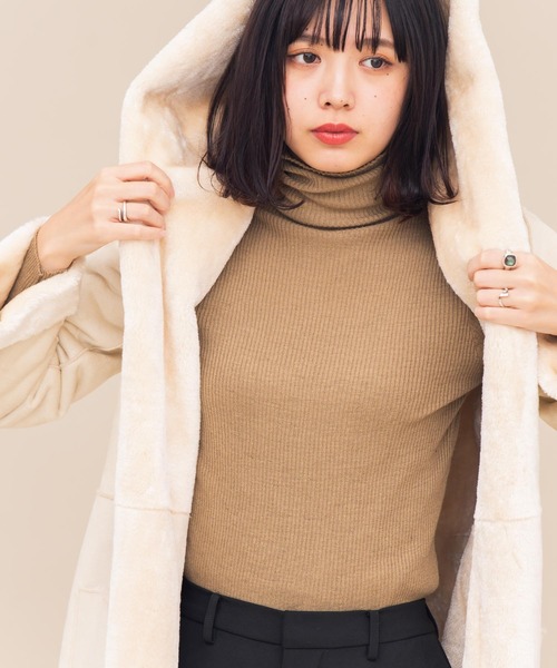 Aunt Marie's（アントマリーズ）の「AUNT MARIE'S フェイクムートンロングコート（ムートンコート・レディース・ライトグレー/ベージュ/ナチュラル・FREE）」の12枚目の写真