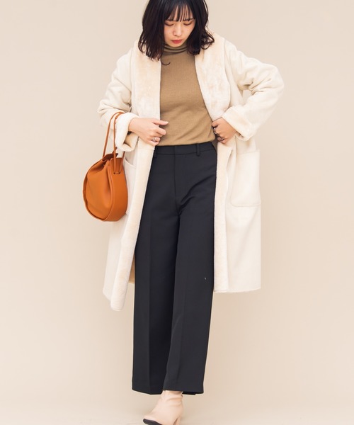 Aunt Marie's（アントマリーズ）の「AUNT MARIE'S フェイクムートンロングコート（ムートンコート・レディース・ライトグレー/ベージュ/ナチュラル・FREE）」の14枚目の写真