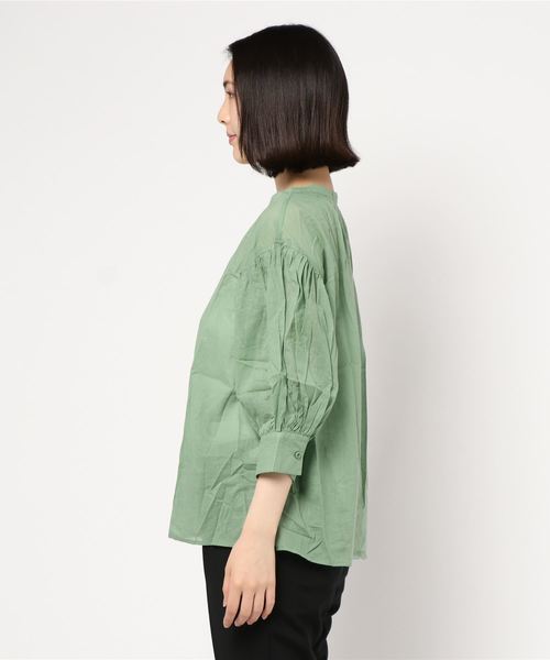 KOBE LETTUCE（コウベレタス）の「ボリュームスリーブ薄手コットンブラウス（シャツ/ブラウス・レディース・ベージュ/オフホワイト/ブルー/グリーン・FREE）」の6枚目の写真