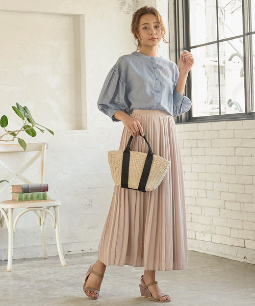 KOBE LETTUCE（コウベレタス）の「ボリュームスリーブ薄手コットンブラウス（シャツ/ブラウス・レディース・ベージュ/オフホワイト/ブルー/グリーン・FREE）」の7枚目の写真