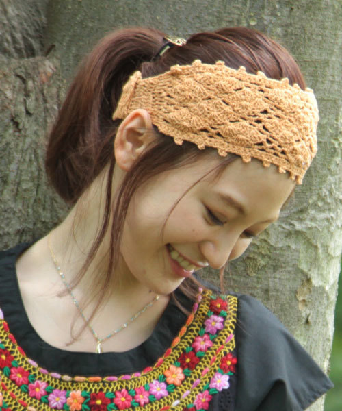 チチカカ（チチカカ）の「コットンニットプレーンヘアバンド（ヘアバンド・レディース・ブラウン/ベージュ/ライトグリーン/ブルーグリーン/レッド/オレンジ・FREE）」の6枚目の写真