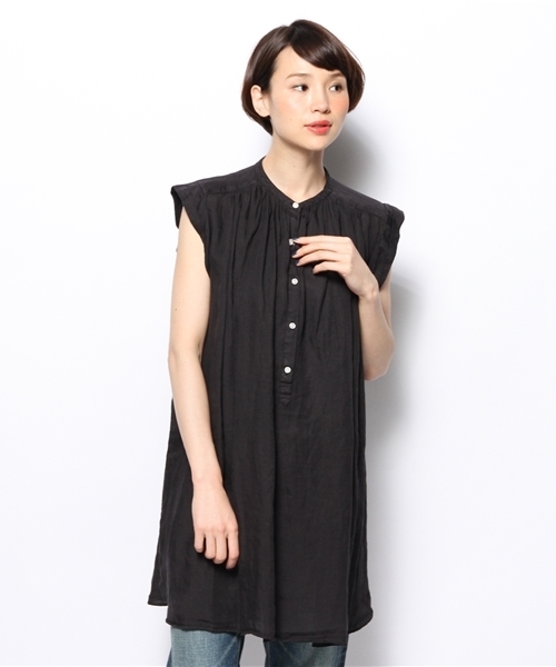 SHIPS for women（シップスフォーウィメン）の「ツイール ラミー ギャザーワンピース（ワンピース・レディース・キャメル/ブルー/ブラック/ホワイト・ONE SIZE）」の13枚目の写真