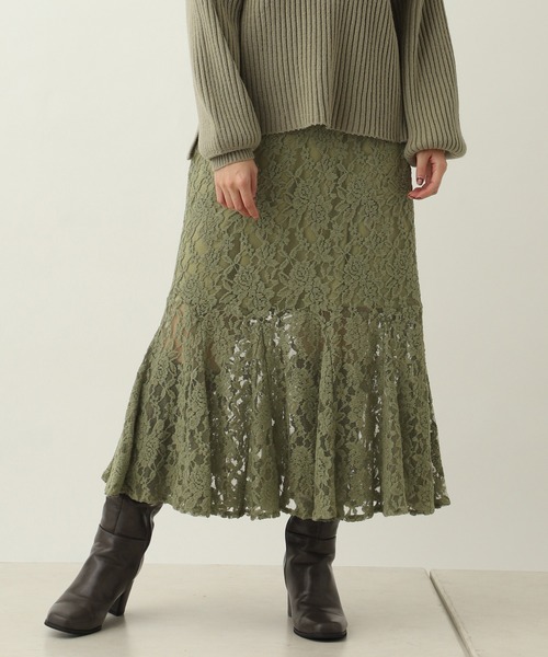 one after another NICE CLAUP（ワンアフターアナザーナイスクラップ）の「切替えマーメイドスカート（スカート・レディース・ライトグレー/ブラウン/ブラウン系その他/カーキ/グリーン系その他・FREE）」の5枚目の写真