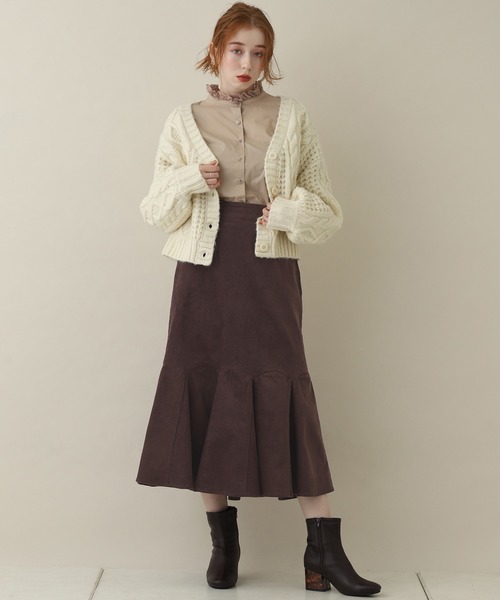 one after another NICE CLAUP（ワンアフターアナザーナイスクラップ）の「切替えマーメイドスカート（スカート・レディース・ライトグレー/ブラウン/ブラウン系その他/カーキ/グリーン系その他・FREE）」の15枚目の写真