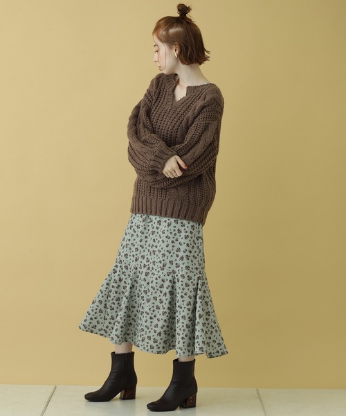 one after another NICE CLAUP（ワンアフターアナザーナイスクラップ）の「切替えマーメイドスカート（スカート・レディース・ライトグレー/ブラウン/ブラウン系その他/カーキ/グリーン系その他・FREE）」の16枚目の写真