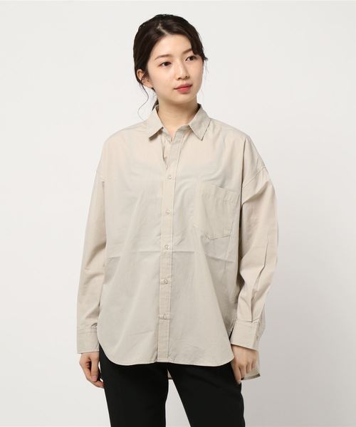 AMERICAN HOLIC(アメリカンホリック)の「バックタックポケット付きBIGシャツ *〇(シャツ/ブラウス・レディース・オフホワイト/ストライプ/チェック/グレイッシュベージュ・M/L)」の10枚目の写真