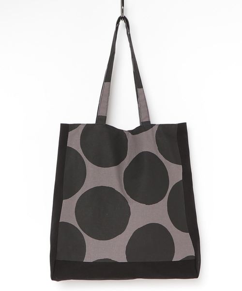 BARNDOOR(バーンドア)の「BARNDOOR/バーンドア 綿麻ドットBAG 1142083G BUR(トートバッグ・レディース・キナリ/グレー・FREE)」の2枚目の写真
