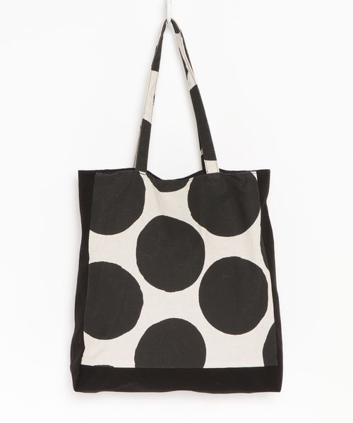 BARNDOOR(バーンドア)の「BARNDOOR/バーンドア 綿麻ドットBAG 1142083G BUR(トートバッグ・レディース・キナリ/グレー・FREE)」の5枚目の写真