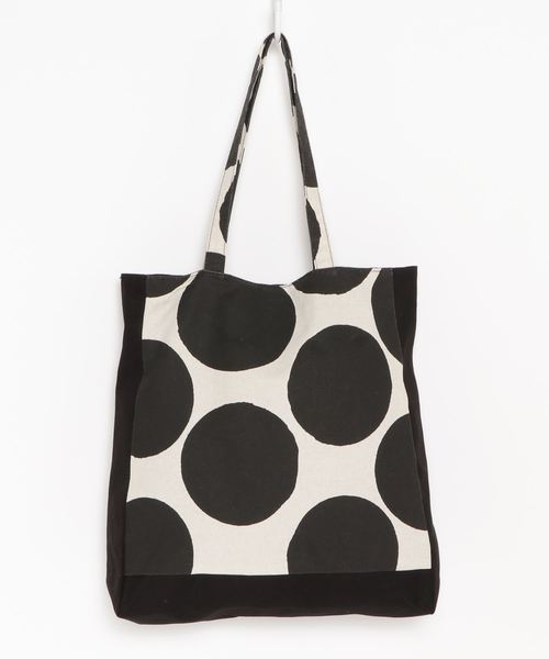 BARNDOOR(バーンドア)の「BARNDOOR/バーンドア 綿麻ドットBAG 1142083G BUR(トートバッグ・レディース・キナリ/グレー・FREE)」の6枚目の写真