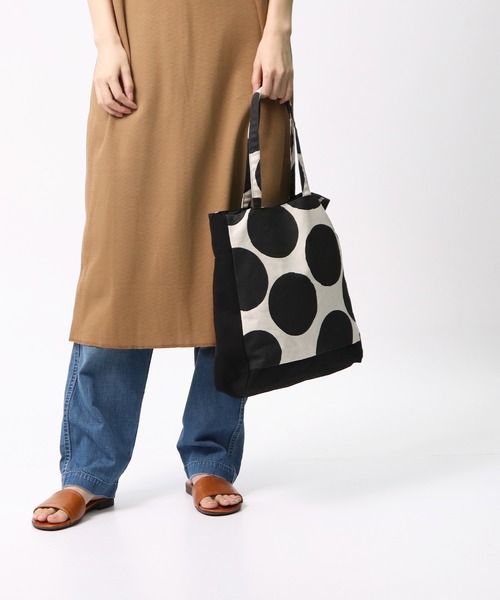 BARNDOOR(バーンドア)の「BARNDOOR/バーンドア 綿麻ドットBAG 1142083G BUR(トートバッグ・レディース・キナリ/グレー・FREE)」の10枚目の写真