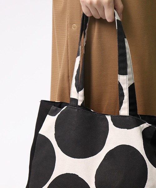 BARNDOOR(バーンドア)の「BARNDOOR/バーンドア 綿麻ドットBAG 1142083G BUR(トートバッグ・レディース・キナリ/グレー・FREE)」の9枚目の写真