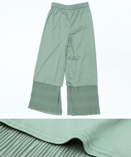 reca（レカ）の「シャーリングプリーツワイドパンツ（その他パンツ・レディース・ブラック/モカ/カーキ・M）」の4枚目の写真