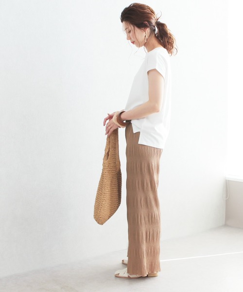 reca（レカ）の「シャーリングプリーツワイドパンツ（その他パンツ・レディース・ブラック/モカ/カーキ・M）」の15枚目の写真