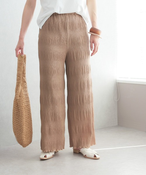 reca（レカ）の「シャーリングプリーツワイドパンツ（その他パンツ・レディース・ブラック/モカ/カーキ・M）」の14枚目の写真