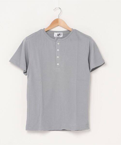 INNOCENT(イノセント)の「サーマル半袖ヘンリーネックTシャツ(Tシャツ/カットソー・レディース・グレー/サックスブルー/ピンク/ホワイト/カーキ/ブラック/ネイビー・MEDIUM/LARGE/X-LARGE)」の12枚目の写真