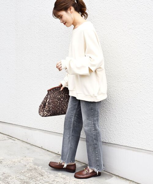 Healthknit(ヘルスニット)の「【SHIPS別注】Healthknit:エルボーカットトップス◇(スウェット・レディース・ブラック/ベージュ/ナチュラル・ONE SIZE)」の10枚目の写真