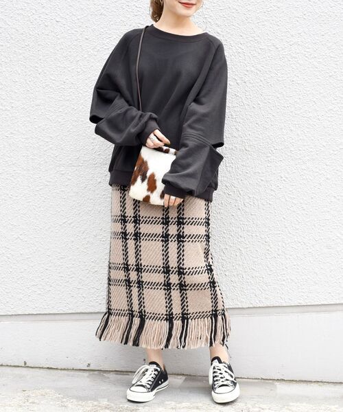Healthknit(ヘルスニット)の「【SHIPS別注】Healthknit:エルボーカットトップス◇(スウェット・レディース・ブラック/ベージュ/ナチュラル・ONE SIZE)」の16枚目の写真