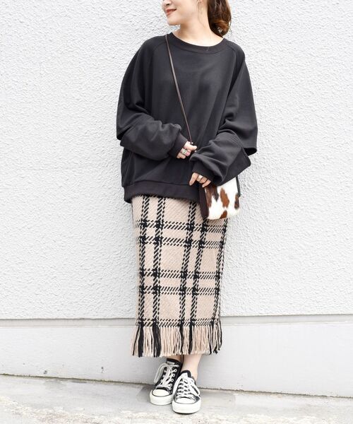 Healthknit(ヘルスニット)の「【SHIPS別注】Healthknit:エルボーカットトップス◇(スウェット・レディース・ブラック/ベージュ/ナチュラル・ONE SIZE)」の17枚目の写真