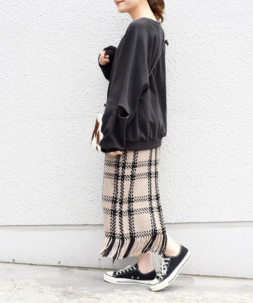 Healthknit(ヘルスニット)の「【SHIPS別注】Healthknit:エルボーカットトップス◇(スウェット・レディース・ブラック/ベージュ/ナチュラル・ONE SIZE)」の18枚目の写真