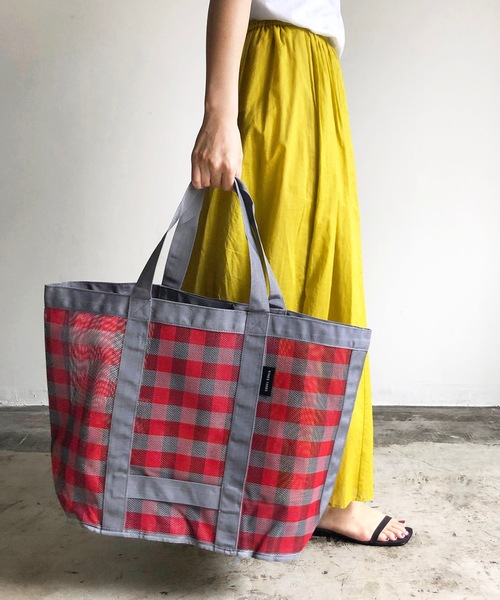 COMMON WARE（コモンウェアー）の「EC:アイネスターゲスメッシュトート（トートバッグ・レディース・ブラック/ネイビー/チェック・FREE）」の3枚目の写真