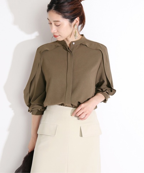 VERMEIL par iena - 新品・タグ付き　ジョーゼットフリルバンドカラーブラウス VERMEIL par iena（ヴェルメイユパーイエナ）の「ジョーゼット